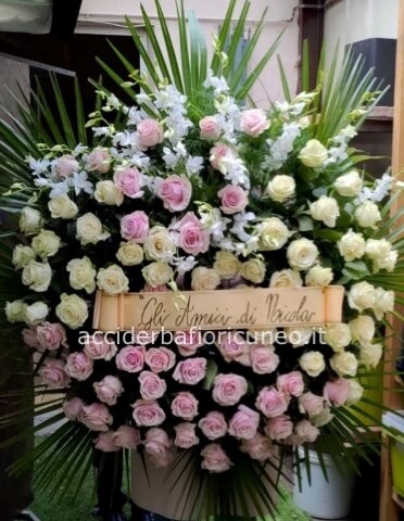 Corona Funebre Rose e Orchidee
